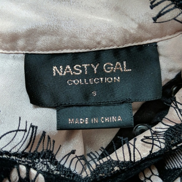 NASTY GAL shadow play black lace maxi gown small - Picture 5 of 6